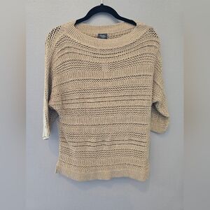 Chicos NWT Gold 3/4‎ Sleeve Light Weight Top Womens Size 1